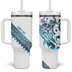 Kahui Whetu Paua shell Kowhaiwhai Taniko Personalised Tumbler With Handle Turtle Tattoo Maori Tribal Style
