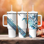 Kahui Whetu Paua shell Kowhaiwhai Taniko Personalised Tumbler With Handle Turtle Tattoo Maori Tribal Style