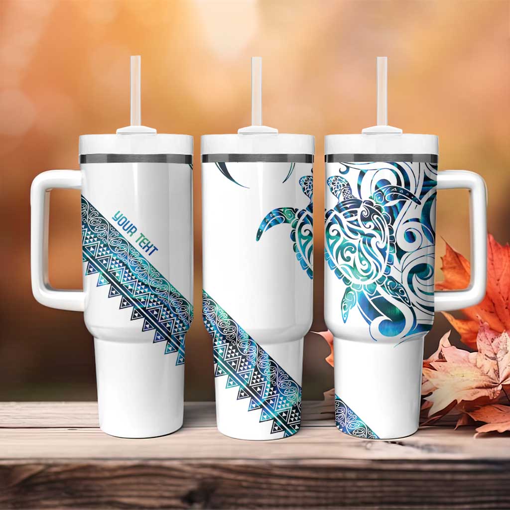 Kahui Whetu Paua shell Kowhaiwhai Taniko Personalised Tumbler With Handle Turtle Tattoo Maori Tribal Style
