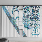 Kahui Whetu Paua shell Kowhaiwhai Taniko Personalised Window Curtain Turtle Tattoo Maori Tribal Style