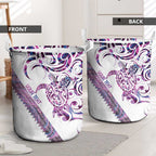 Mawhero Paua shell Kowhaiwhai Taniko Personalised Laundry Basket Turtle Tattoo Maori Tribal Style