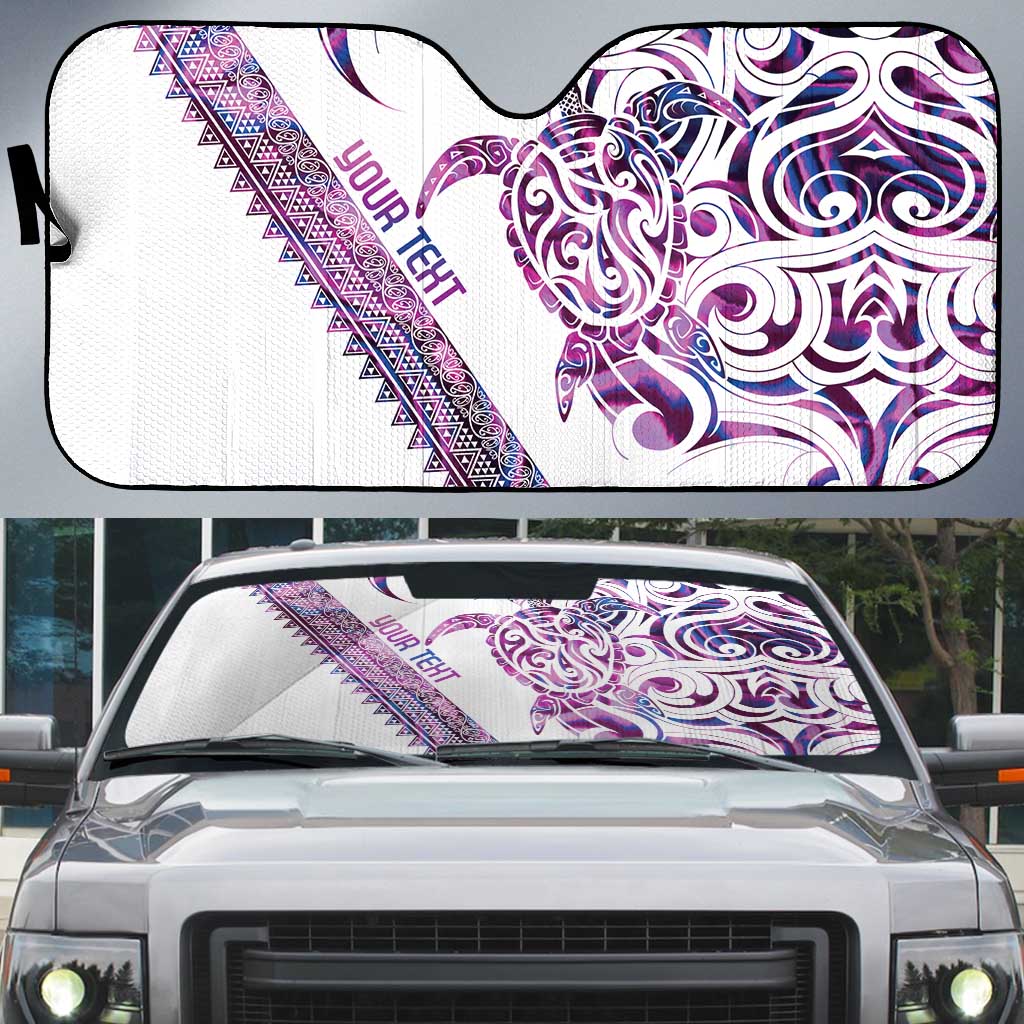 Mawhero Paua shell Kowhaiwhai Taniko Personalised Auto Sun Shade Turtle Tattoo Maori Tribal Style