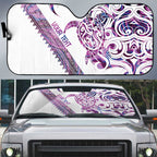 Mawhero Paua shell Kowhaiwhai Taniko Personalised Auto Sun Shade Turtle Tattoo Maori Tribal Style