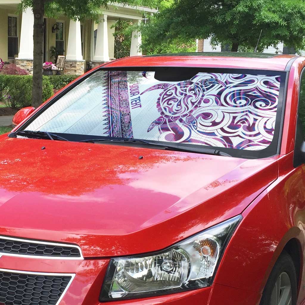 Mawhero Paua shell Kowhaiwhai Taniko Personalised Auto Sun Shade Turtle Tattoo Maori Tribal Style