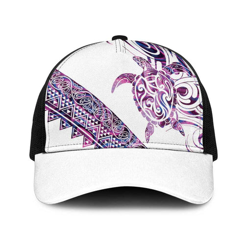 Mawhero Paua shell Kowhaiwhai Taniko Baseball Net Cap Turtle Tattoo Maori Tribal Style