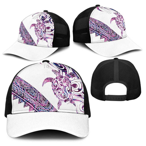 Mawhero Paua shell Kowhaiwhai Taniko Baseball Net Cap Turtle Tattoo Maori Tribal Style