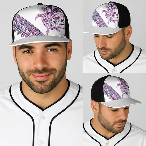 Mawhero Paua shell Kowhaiwhai Taniko Baseball Net Cap Turtle Tattoo Maori Tribal Style