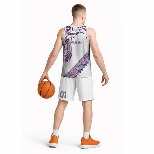 Mawhero Paua shell Kowhaiwhai Taniko Personalised Basketball Jersey Turtle Tattoo Maori Tribal Style
