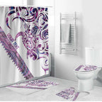 Mawhero Paua shell Kowhaiwhai Taniko Personalised Bathroom Set Turtle Tattoo Maori Tribal Style