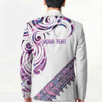 Mawhero Paua shell Kowhaiwhai Taniko Personalised Blazer Turtle Tattoo Maori Tribal Style
