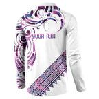 Mawhero Paua shell Kowhaiwhai Taniko Personalised Button Sweatshirt Turtle Tattoo Maori Tribal Style
