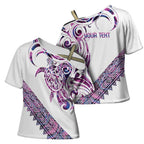 Mawhero Paua shell Kowhaiwhai Taniko Personalised Cross Shoulder Shirt Turtle Tattoo Maori Tribal Style