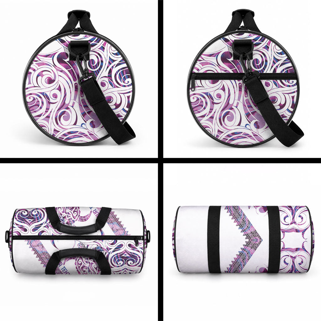 Mawhero Paua shell Kowhaiwhai Taniko Personalised Duffle Bag Turtle Tattoo Maori Tribal Style