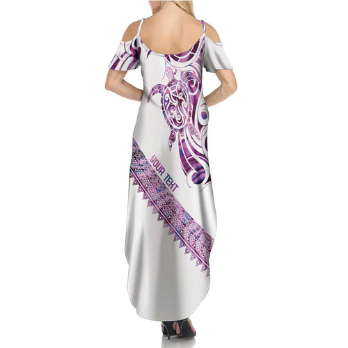 Mawhero Paua shell Kowhaiwhai Taniko Personalised Family Matching Summer Maxi Dress and Hawaiian Shirt Turtle Tattoo Maori Tribal Style
