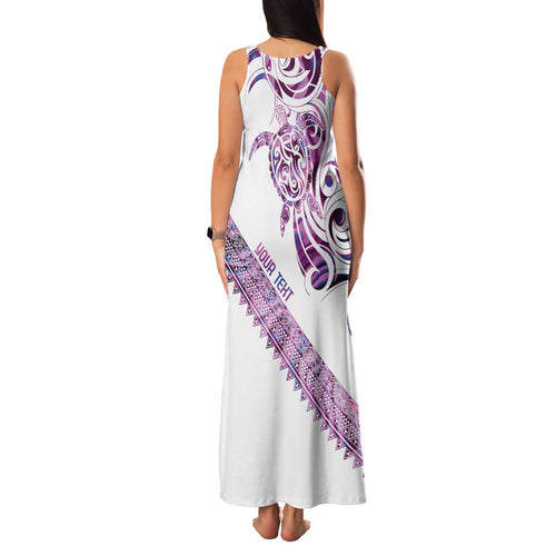 Mawhero Paua shell Kowhaiwhai Taniko Personalised Family Matching Tank Maxi Dress and Hawaiian Shirt Turtle Tattoo Maori Tribal Style