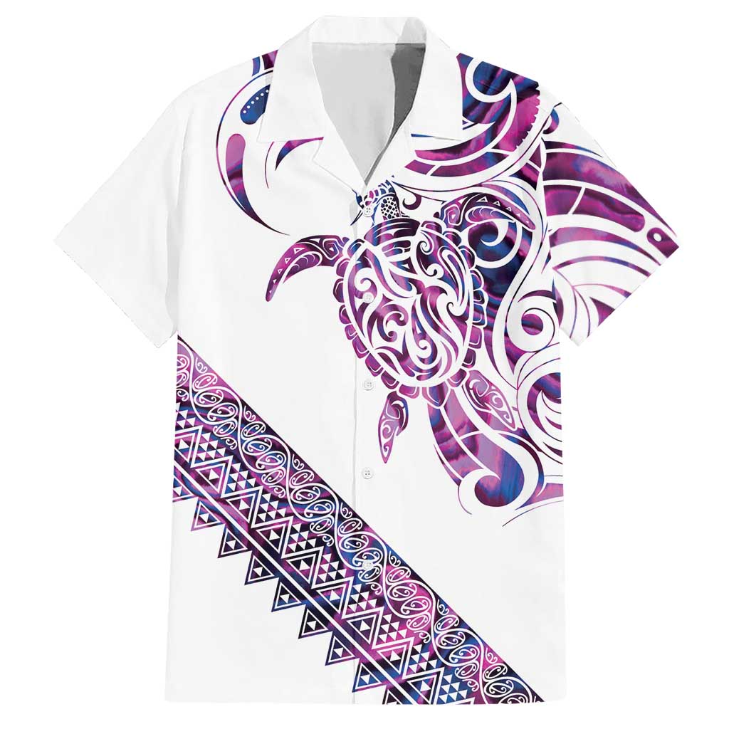 Mawhero Paua shell Kowhaiwhai Taniko Personalised Hawaiian Shirt Turtle Tattoo Maori Tribal Style