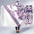 Mawhero Paua shell Kowhaiwhai Taniko Personalised Hooded Blanket Turtle Tattoo Maori Tribal Style