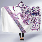 Mawhero Paua shell Kowhaiwhai Taniko Personalised Hooded Blanket Turtle Tattoo Maori Tribal Style