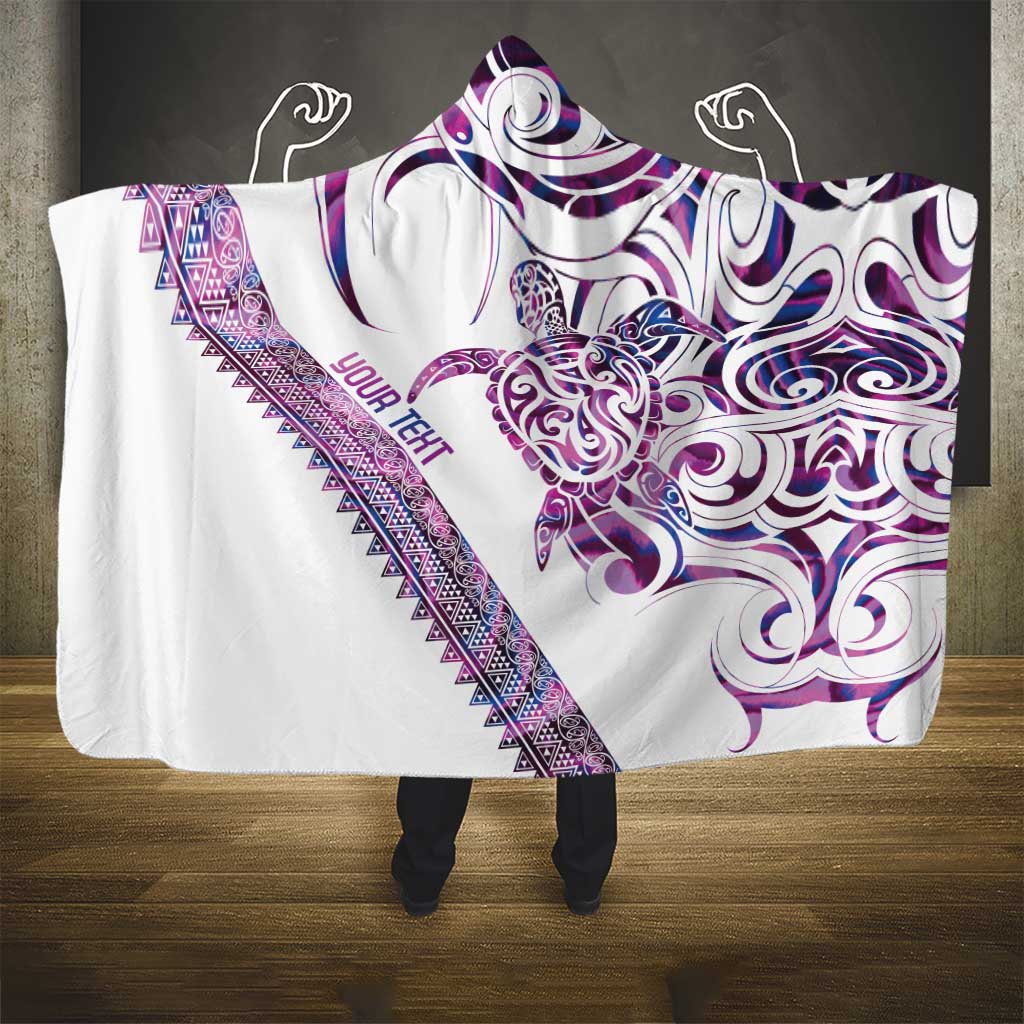 Mawhero Paua shell Kowhaiwhai Taniko Personalised Hooded Blanket Turtle Tattoo Maori Tribal Style