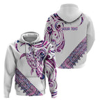 Mawhero Paua shell Kowhaiwhai Taniko Personalised Hoodie Turtle Tattoo Maori Tribal Style