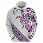 Mawhero Paua shell Kowhaiwhai Taniko Personalised Hoodie Turtle Tattoo Maori Tribal Style
