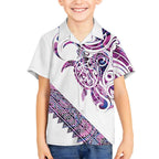 Mawhero Paua shell Kowhaiwhai Taniko Personalised Kid Hawaiian Shirt Turtle Tattoo Maori Tribal Style