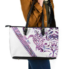 Mawhero Paua shell Kowhaiwhai Taniko Personalised Leather Tote Bag Turtle Tattoo Maori Tribal Style
