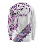 Mawhero Paua shell Kowhaiwhai Taniko Personalised Long Sleeve Shirt Turtle Tattoo Maori Tribal Style