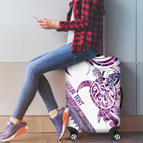 Mawhero Paua shell Kowhaiwhai Taniko Personalised Luggage Cover Turtle Tattoo Maori Tribal Style