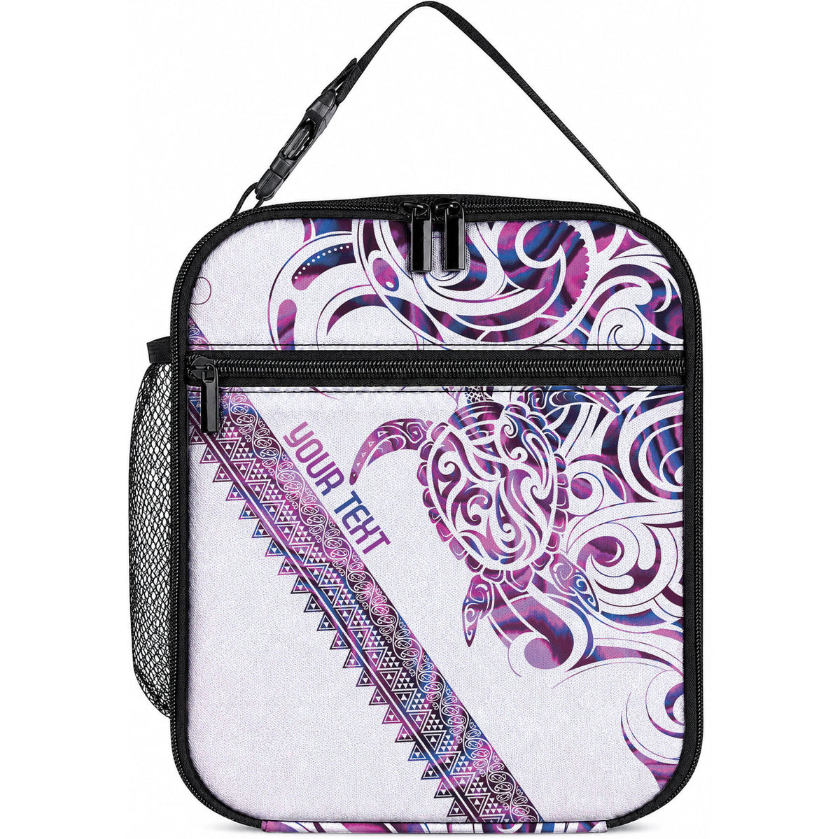Mawhero Paua shell Kowhaiwhai Taniko Personalised Lunch Bag Turtle Tattoo Maori Tribal Style