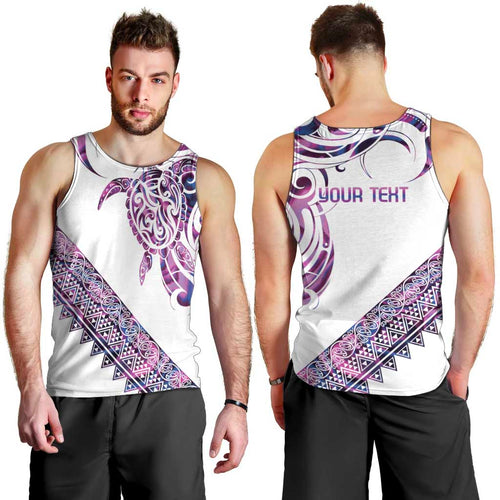 Mawhero Paua shell Kowhaiwhai Taniko Personalised Men Tank Top Turtle Tattoo Maori Tribal Style
