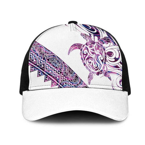 Mawhero Paua shell Kowhaiwhai Taniko Mesh Trucker Cap Turtle Tattoo Maori Tribal Style