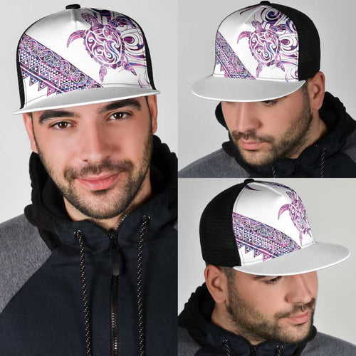Mawhero Paua shell Kowhaiwhai Taniko Mesh Trucker Cap Turtle Tattoo Maori Tribal Style