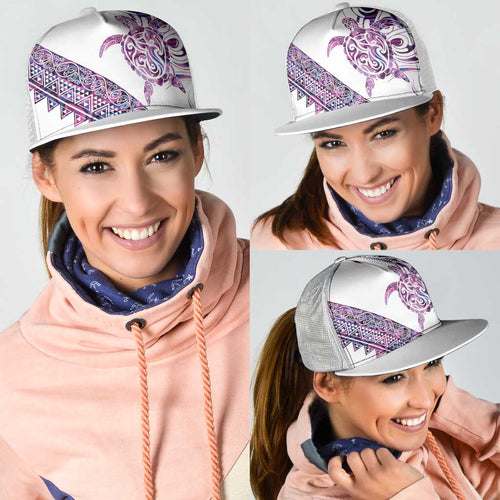 Mawhero Paua shell Kowhaiwhai Taniko Mesh Trucker Cap Turtle Tattoo Maori Tribal Style