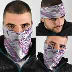 Mawhero Paua shell Kowhaiwhai Taniko Personalised Neck Gaiter Turtle Tattoo Maori Tribal Style