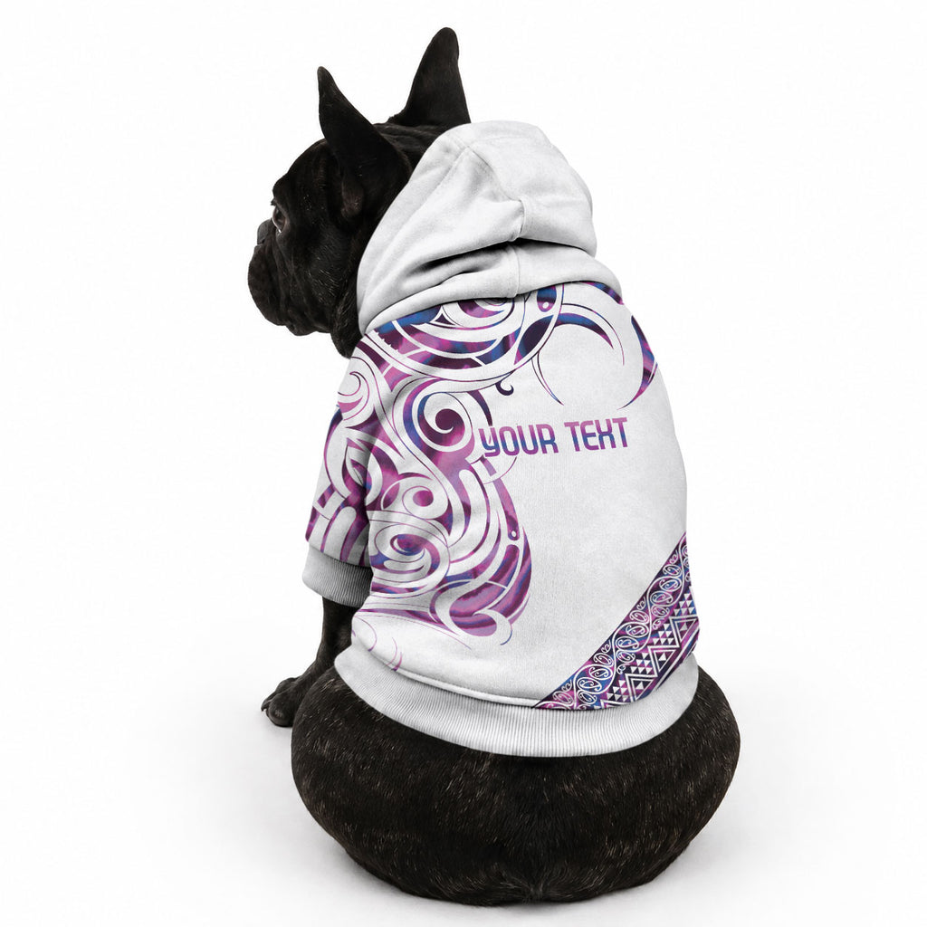 Mawhero Paua shell Kowhaiwhai Taniko Personalised Pet Hoodie Turtle Tattoo Maori Tribal Style