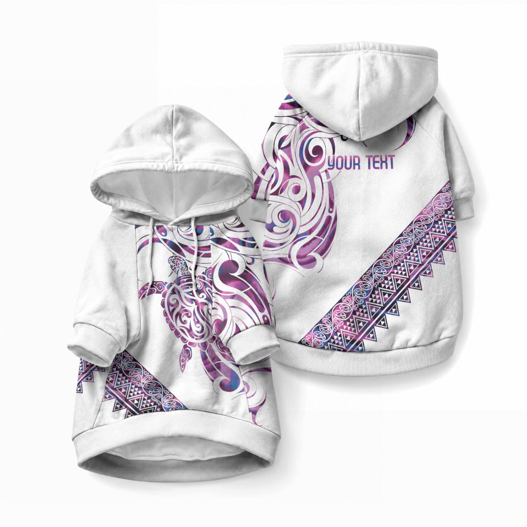 Mawhero Paua shell Kowhaiwhai Taniko Personalised Pet Hoodie Turtle Tattoo Maori Tribal Style