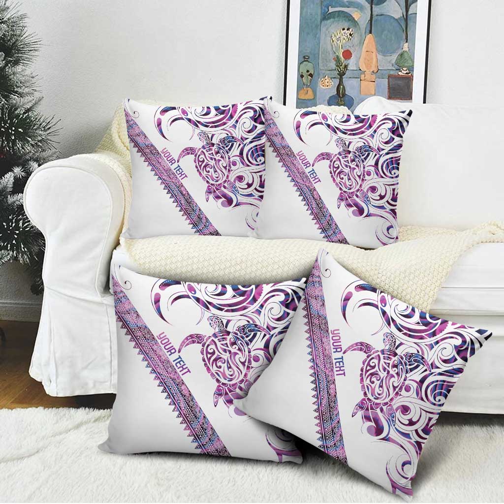 Mawhero Paua shell Kowhaiwhai Taniko Personalised Pillow Cover Turtle Tattoo Maori Tribal Style