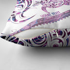 Mawhero Paua shell Kowhaiwhai Taniko Personalised Pillow Cover Turtle Tattoo Maori Tribal Style
