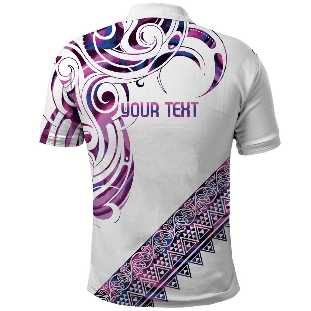 Mawhero Paua shell Kowhaiwhai Taniko Personalised Polo Shirt Turtle Tattoo Maori Tribal Style