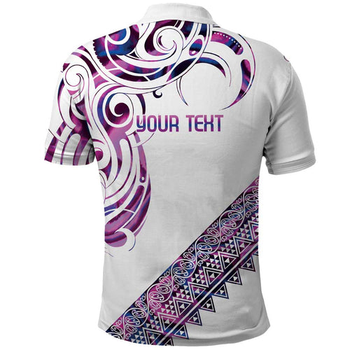Mawhero Paua shell Kowhaiwhai Taniko Personalised Polo Shirt Turtle Tattoo Maori Tribal Style