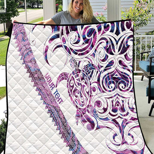 Mawhero Paua shell Kowhaiwhai Taniko Personalised Quilt Turtle Tattoo Maori Tribal Style