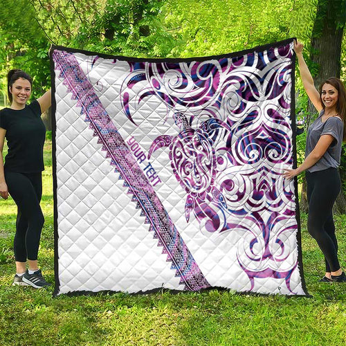 Mawhero Paua shell Kowhaiwhai Taniko Personalised Quilt Turtle Tattoo Maori Tribal Style