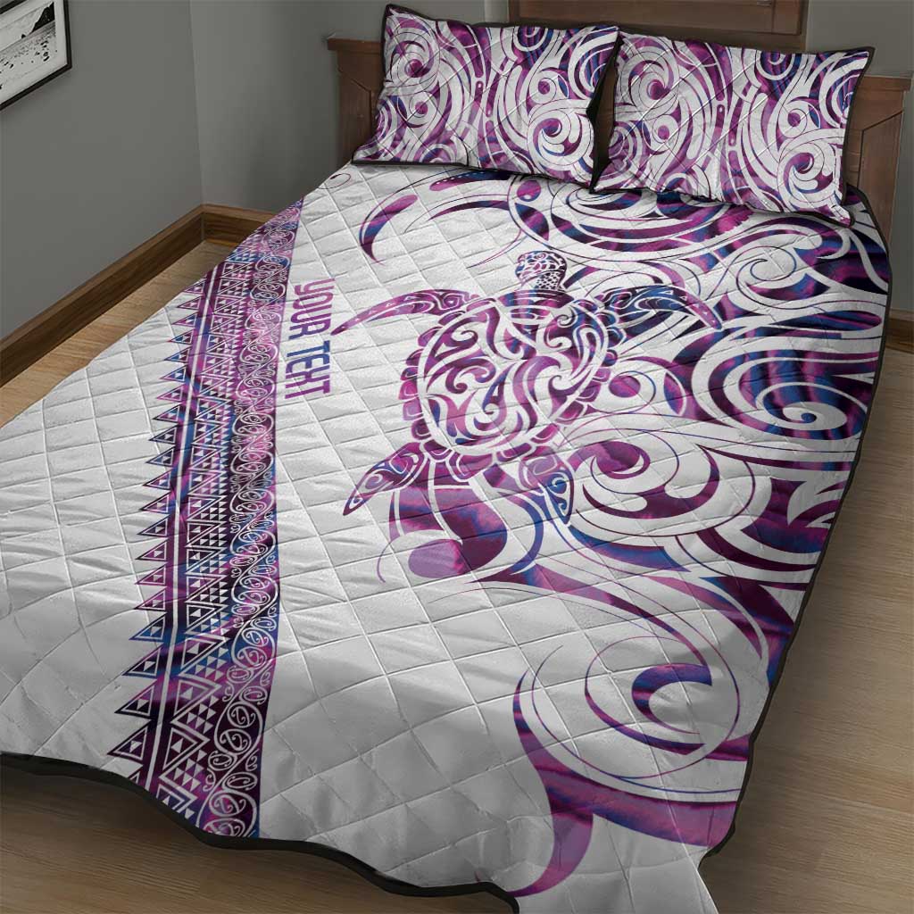 Mawhero Paua shell Kowhaiwhai Taniko Personalised Quilt Bed Set Turtle Tattoo Maori Tribal Style