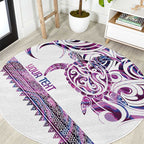 Mawhero Paua shell Kowhaiwhai Taniko Personalised Round Carpet Turtle Tattoo Maori Tribal Style