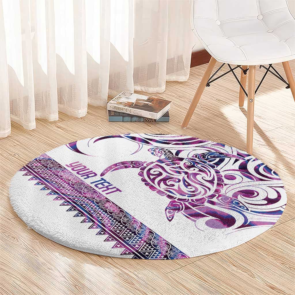 Mawhero Paua shell Kowhaiwhai Taniko Personalised Round Carpet Turtle Tattoo Maori Tribal Style