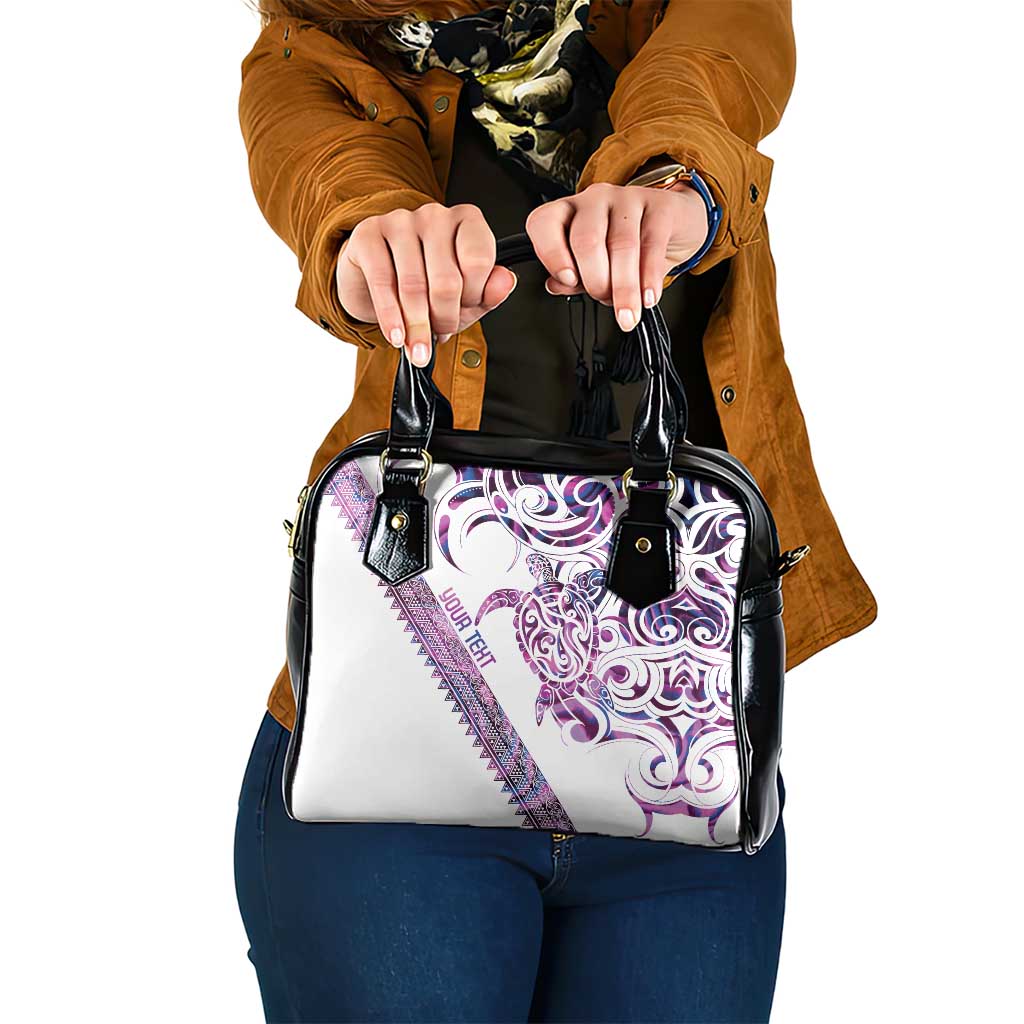 Mawhero Paua shell Kowhaiwhai Taniko Personalised Shoulder Handbag Turtle Tattoo Maori Tribal Style