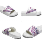 Mawhero Paua shell Kowhaiwhai Taniko Personalised Slide Sandals Turtle Tattoo Maori Tribal Style