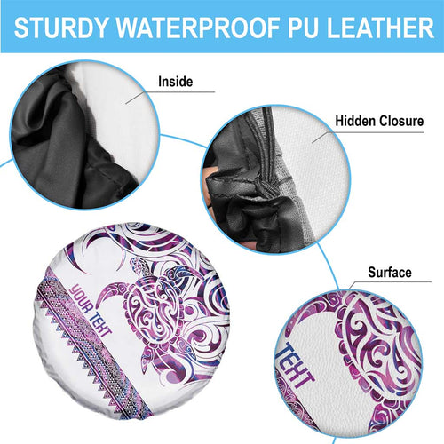Mawhero Paua shell Kowhaiwhai Taniko Personalised Spare Tire Cover Turtle Tattoo Maori Tribal Style