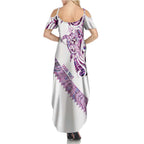 Mawhero Paua shell Kowhaiwhai Taniko Personalised Summer Maxi Dress Turtle Tattoo Maori Tribal Style